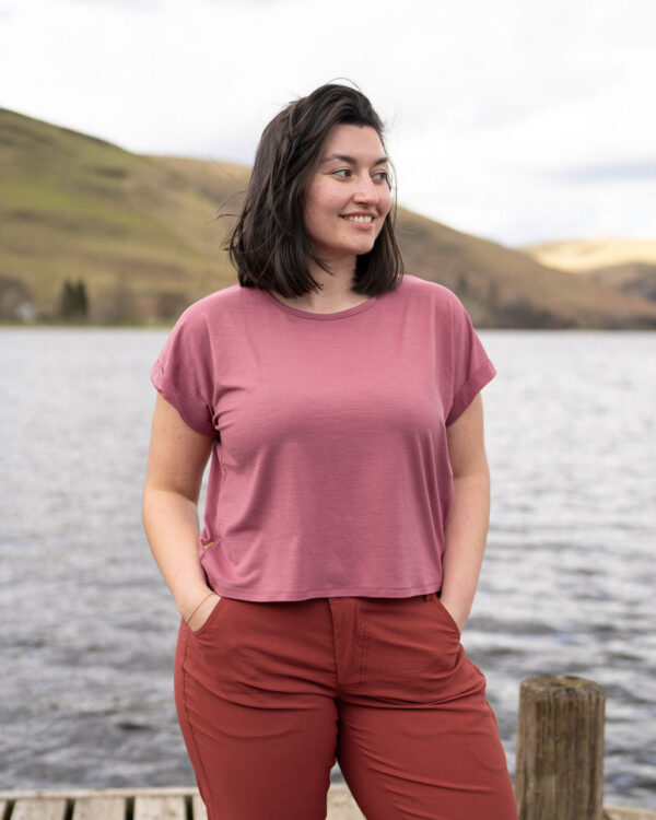 FINDRA Clothing FINDRA  Maisie Merino-Lite Tee Size XXXL Antique Rose
