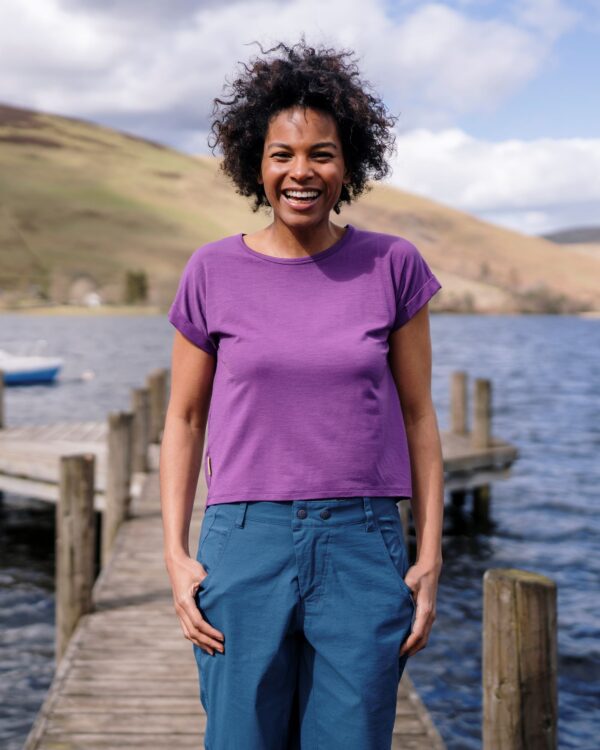FINDRA Clothing FINDRA  Maisie Merino-Lite Tee Size XXL Purple Heather