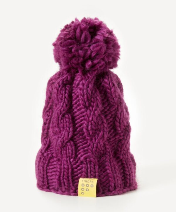 FINDRA Clothing FINDRA  100% Merino Cable Bobble Hat Grape