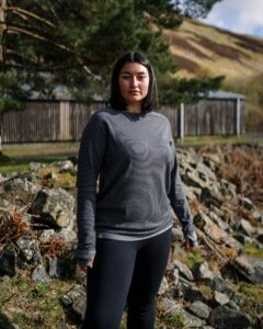 FINDRA Clothing FINDRA  Linton Merino Stripe Base Layer - Relaxed Fit Size S Slate Grey/Charcoal