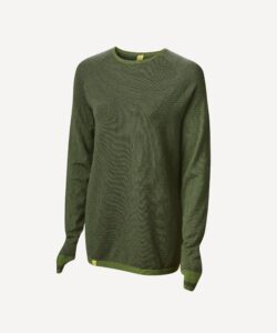 FINDRA Clothing FINDRA  Linton Merino Stripe Base Layer - Relaxed Fit Size XL Moss Green/Charcoal