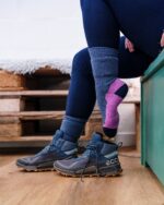FINDRA Clothing FINDRA  Merino Wool Walking Socks Size 9-11 Pink/Denim Blue