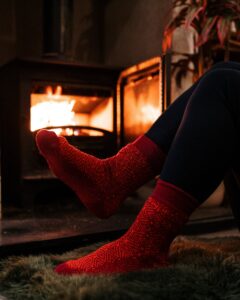 FINDRA Clothing FINDRA  Nordic Merino Socks Size 9-11 Port/Cherry Red